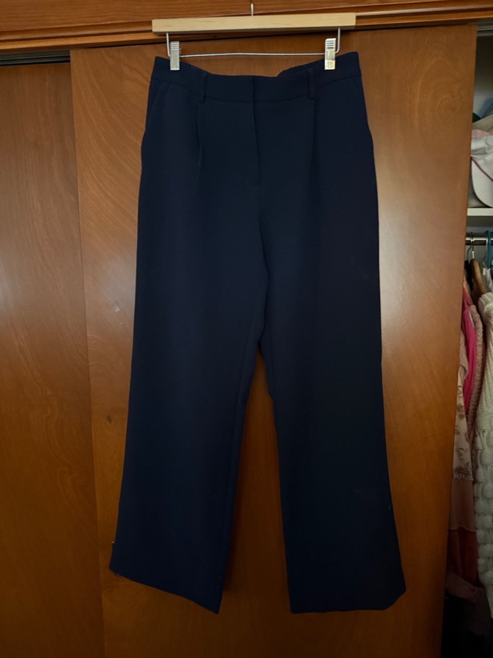 DKNYC Navy Wide-Leg Dress Pants